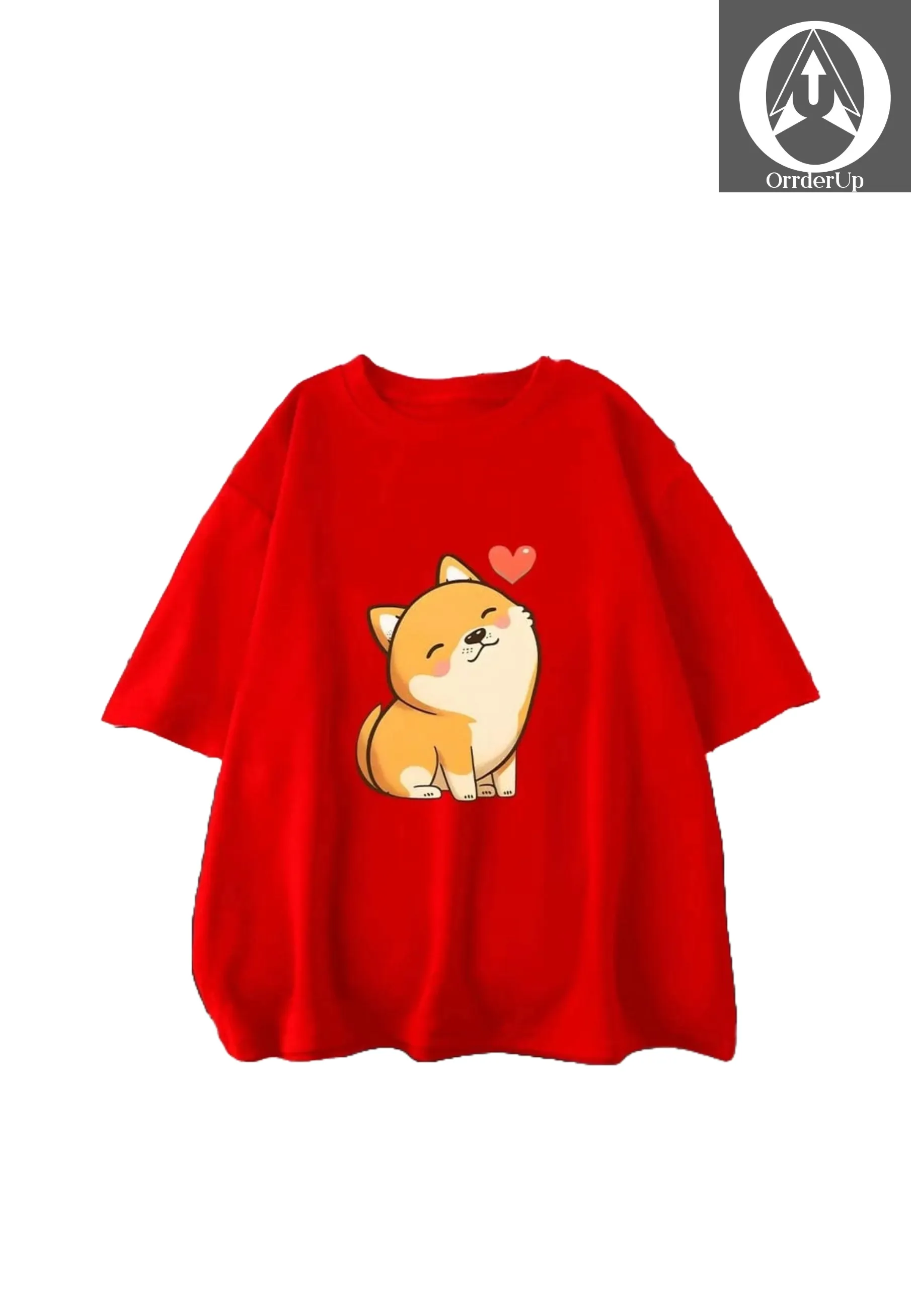 red t-shirt with cat printed