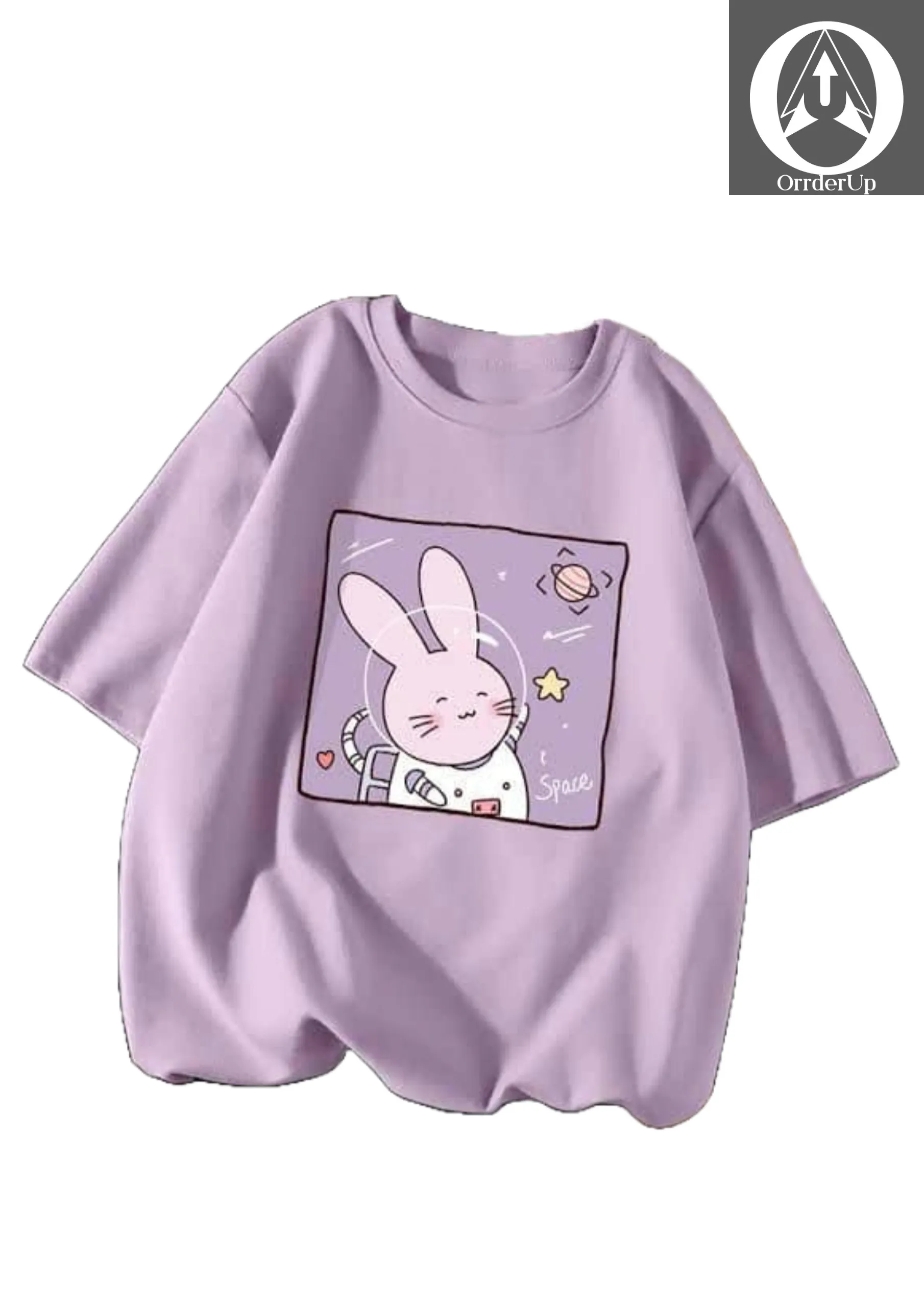 t-shirt purple with rabbit face